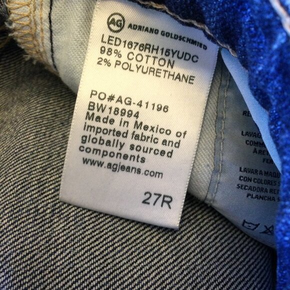 AG Adriano Goldschmied jeans 27 Phoebe high waist distressed destroyed raw hem - Picture 8 of 12